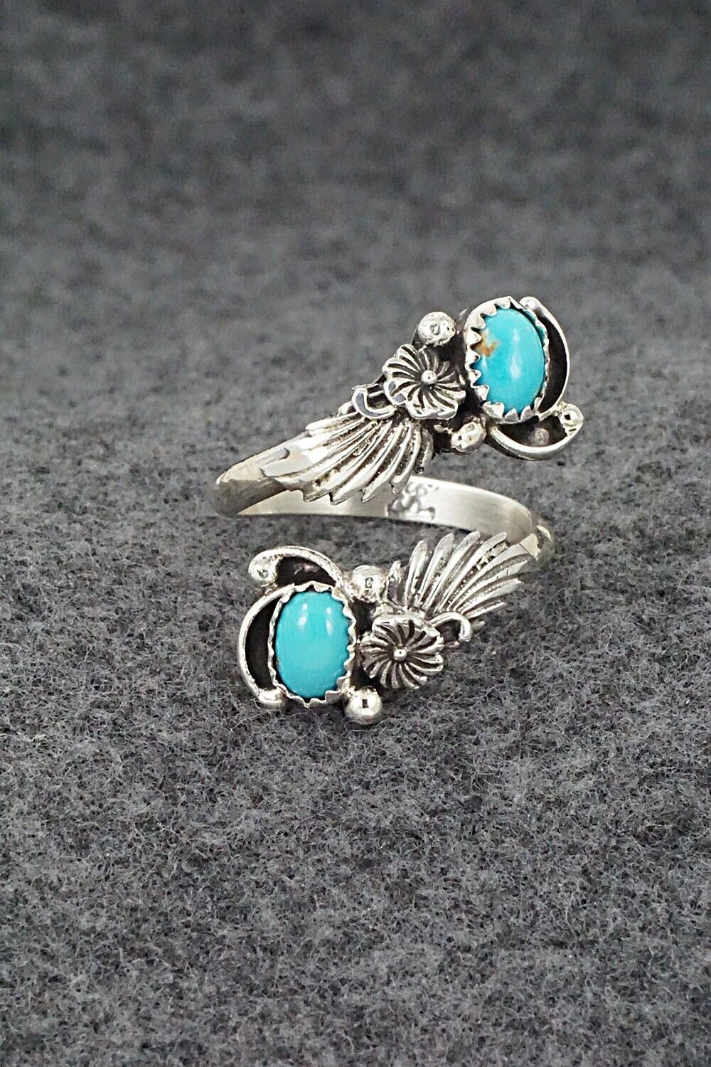 Turquoise & Sterling Silver Ring - Etta Belin - Size 8