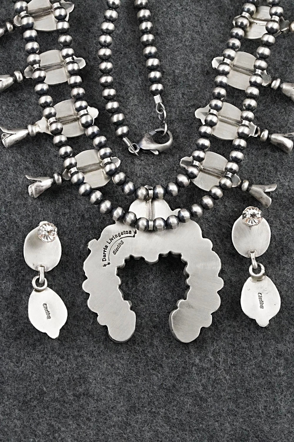 Turquoise & Sterling Silver Squash Blossom Set - Darrin Livingston