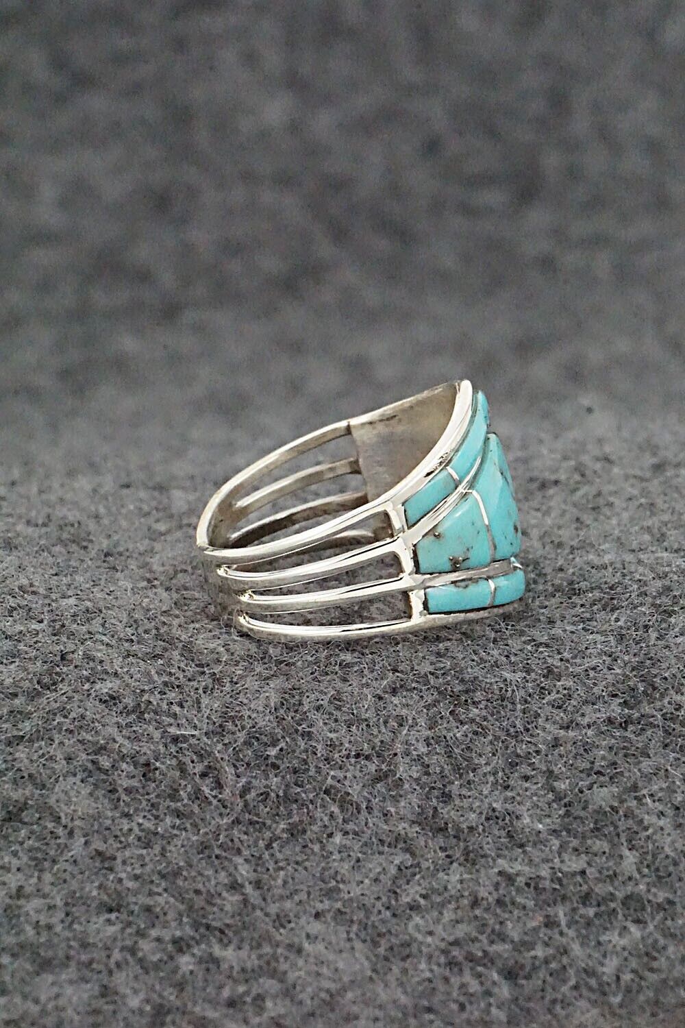 Turquoise & Sterling Silver Ring - Andrew Enrico - Size 8.5