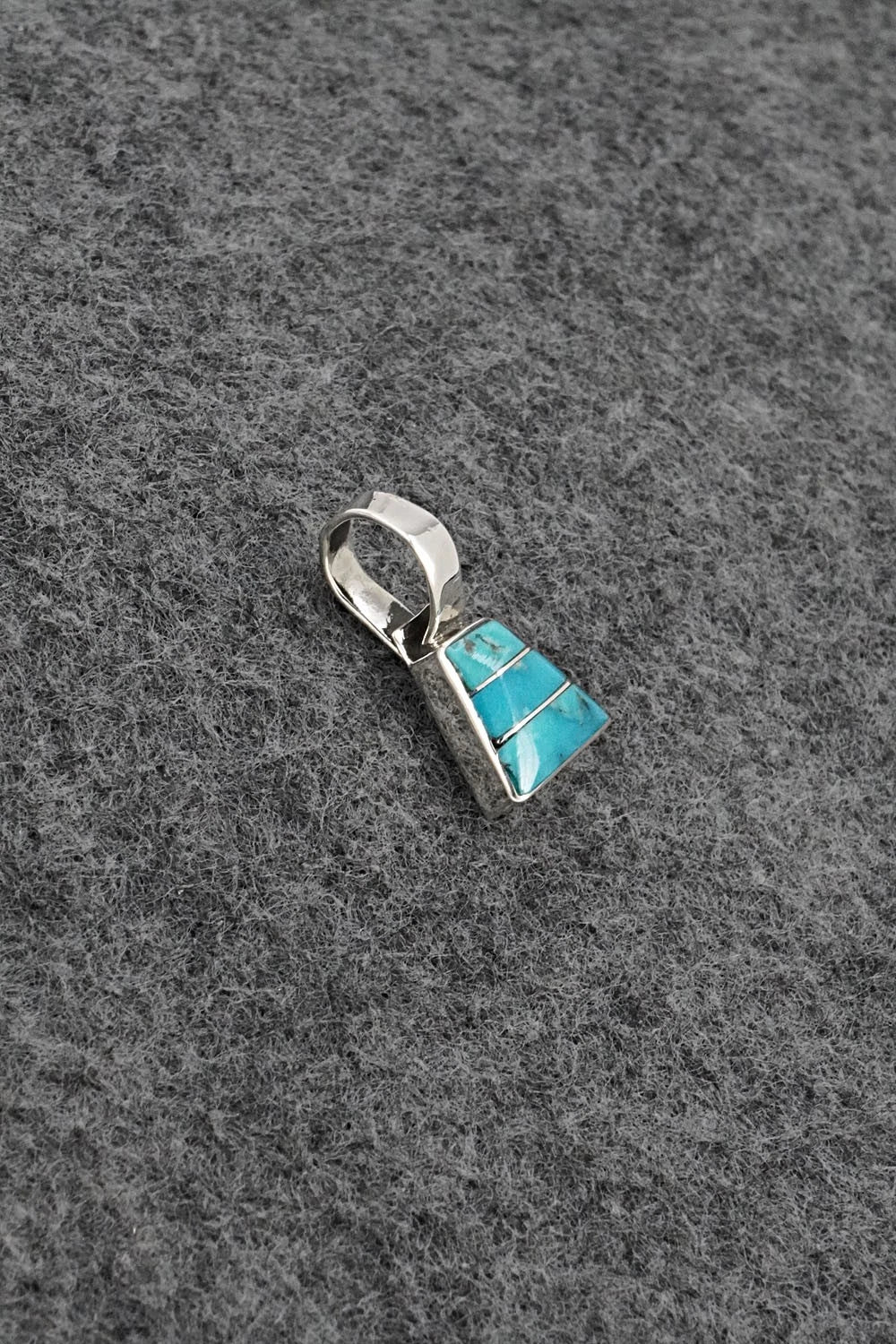 Turquoise & Sterling Silver Inlay Pendant - Michelle Haloo