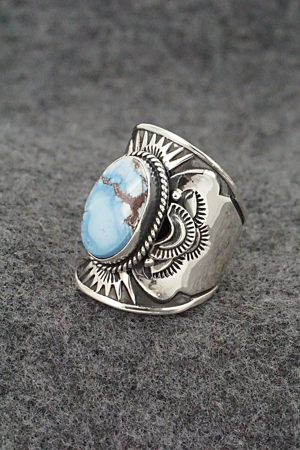 Turquoise & Sterling Silver Ring - Derrick Gordon - Size 8