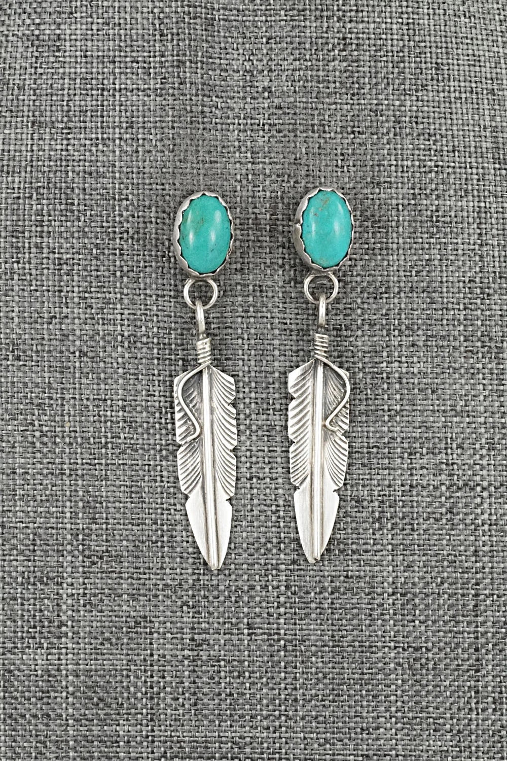 Turquoise & Sterling Silver Earrings - Chris Charley