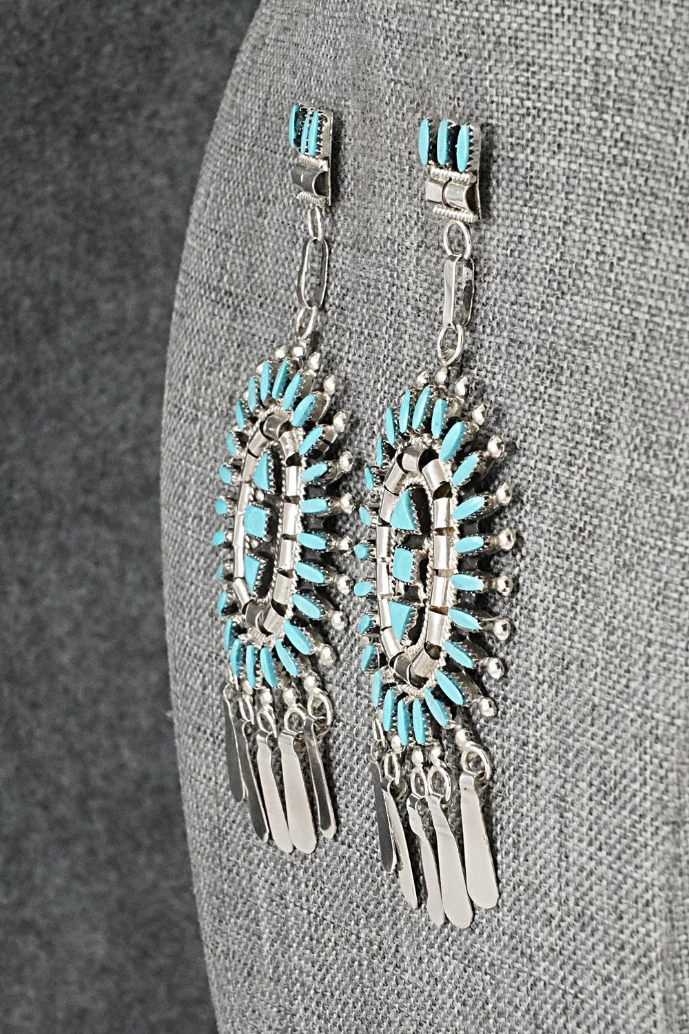 Turquoise & Sterling Silver Earrings - Evonne Hustito