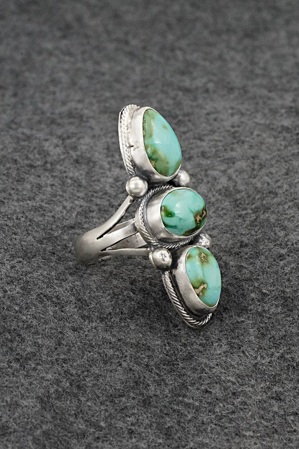Turquoise & Sterling Silver Ring - Bobby Johnson - Size 9