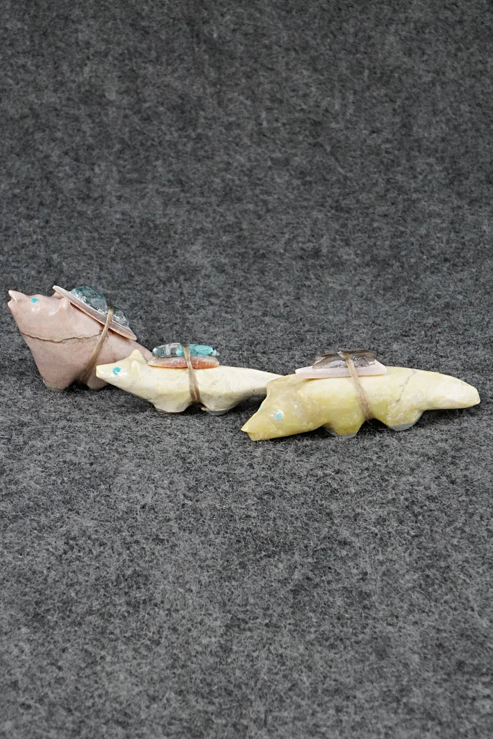 Badger, Wolf & Fox Zuni Fetish Carvings - Delvin Leekya