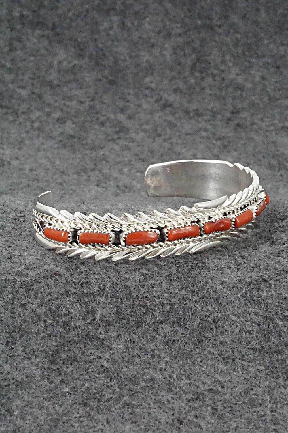 Coral & Sterling Silver Bracelet - Anthony Brown