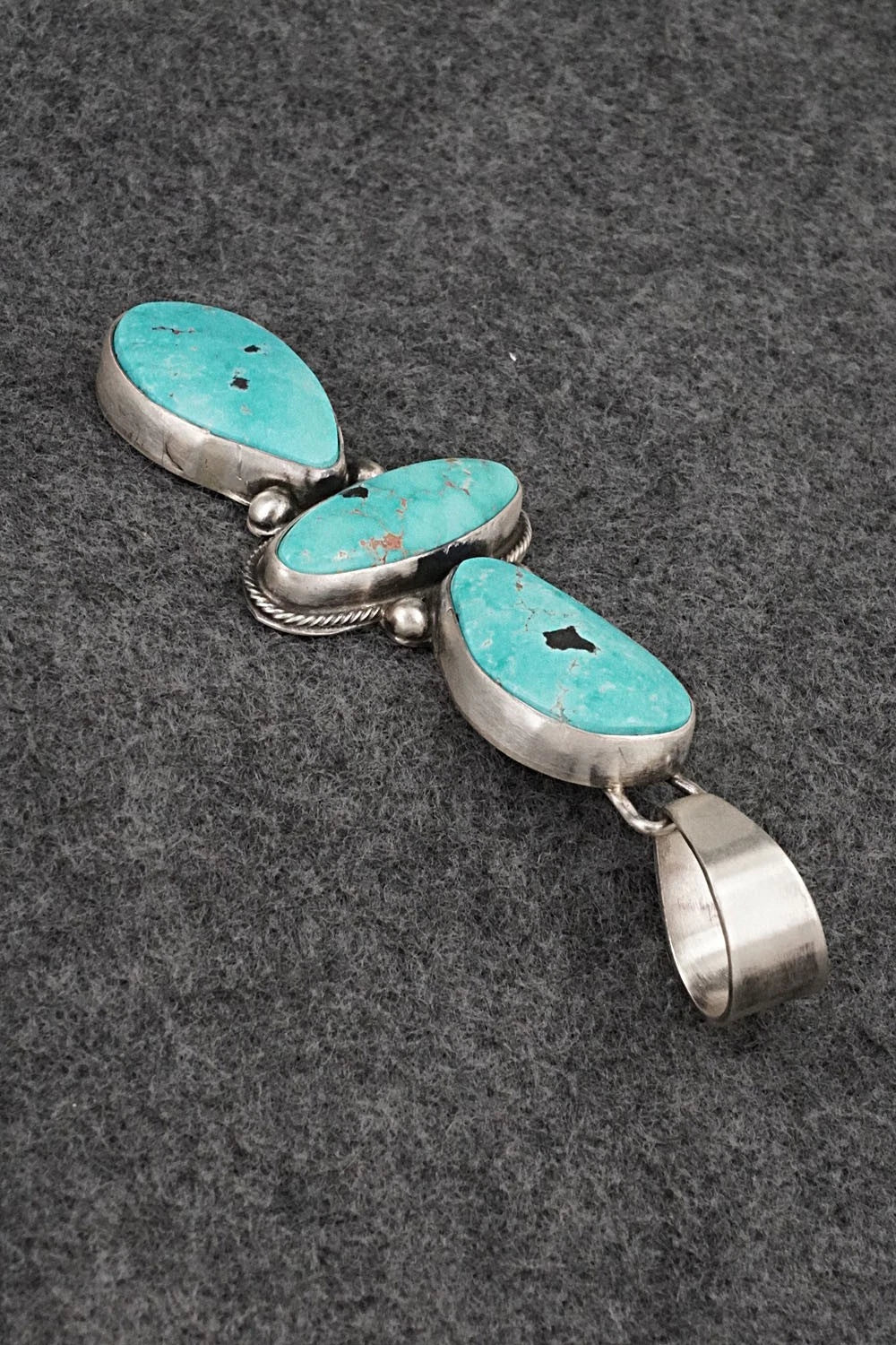 Turquoise & Sterling Silver Pendant and Earrings Set - Bobby Johnson