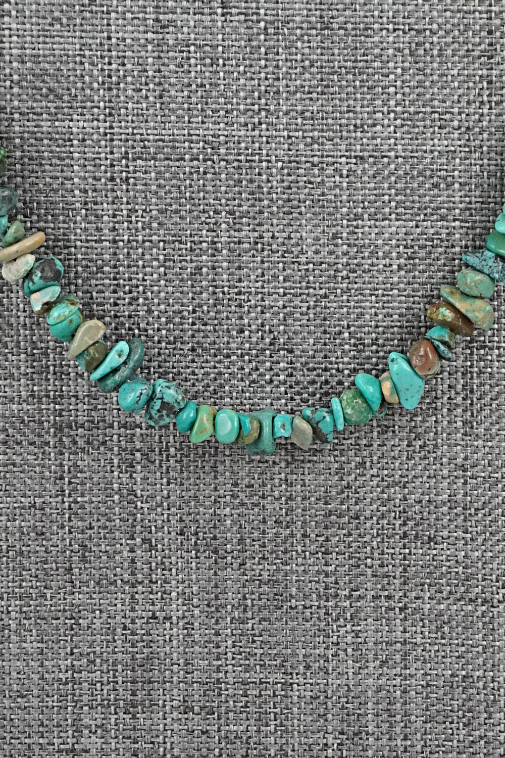 Turquoise & Sterling Silver Necklace 38" - Doreen Jake