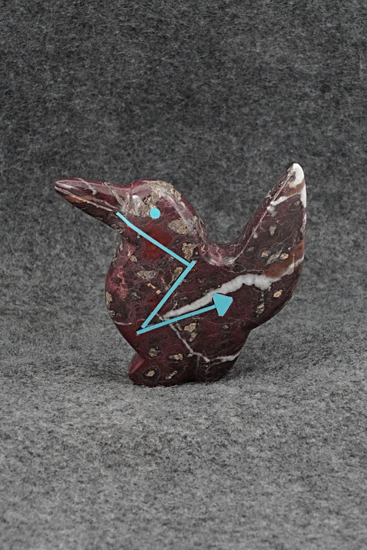 Humming Bird Zuni Fetish Carving - Kenric Laiwakete