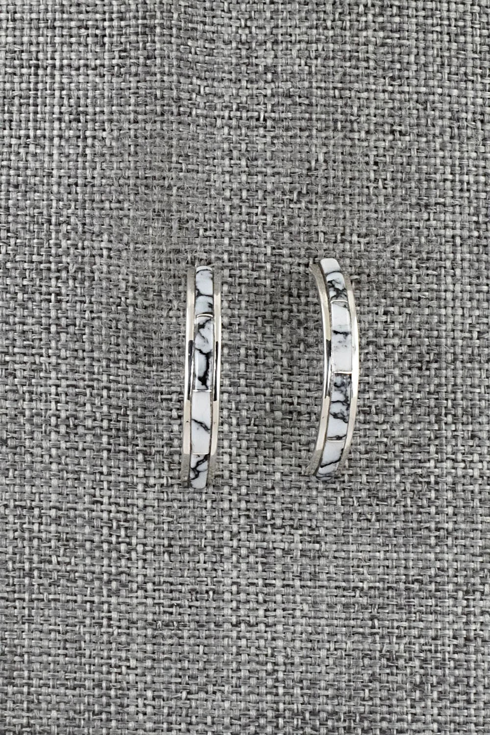 White Buffalo & Sterling Silver Earrings - Nathaniel Johnson