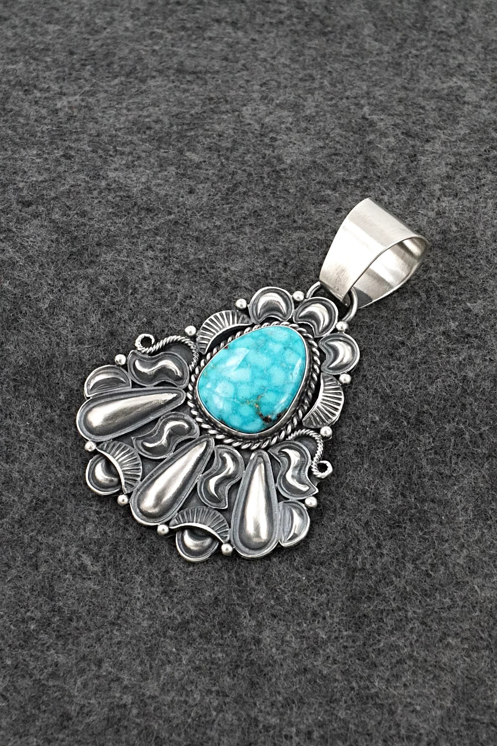Turquoise and Sterling Silver Pendant - Derrick Gordon