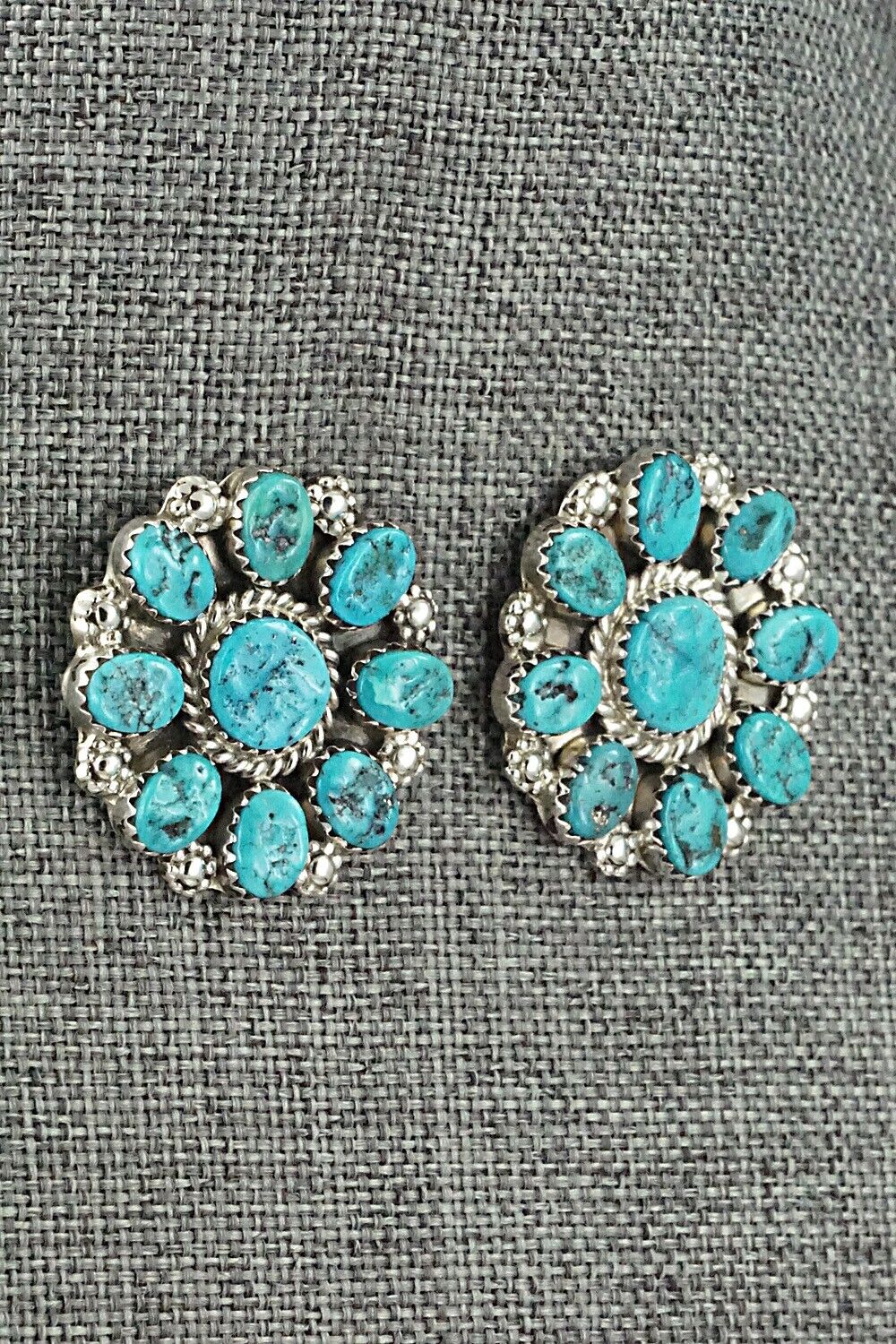 Turquoise & Sterling Silver Earrings - Martin Muskett