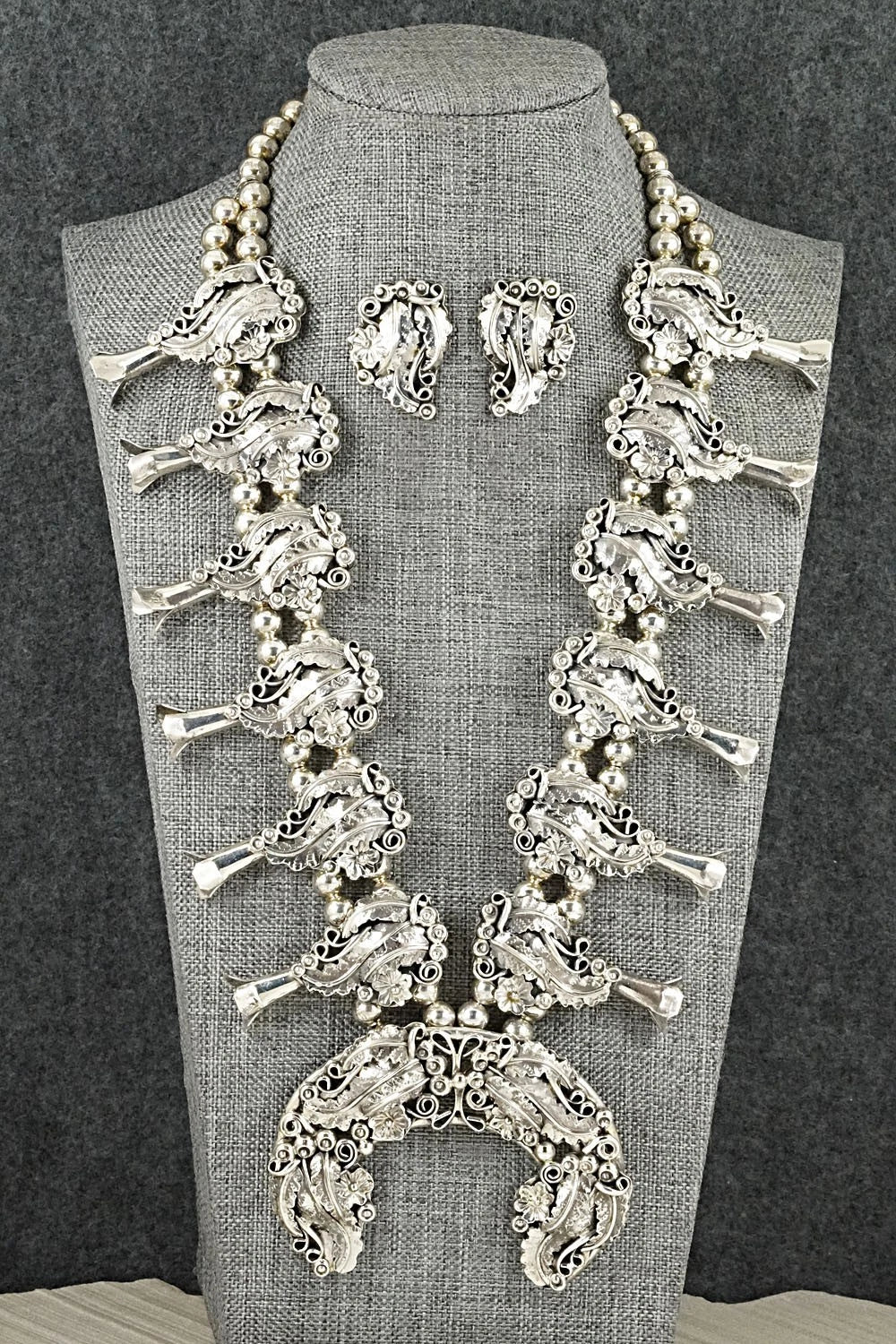 Sterling Silver Squash Blossom Set - Harry B. Yazzie