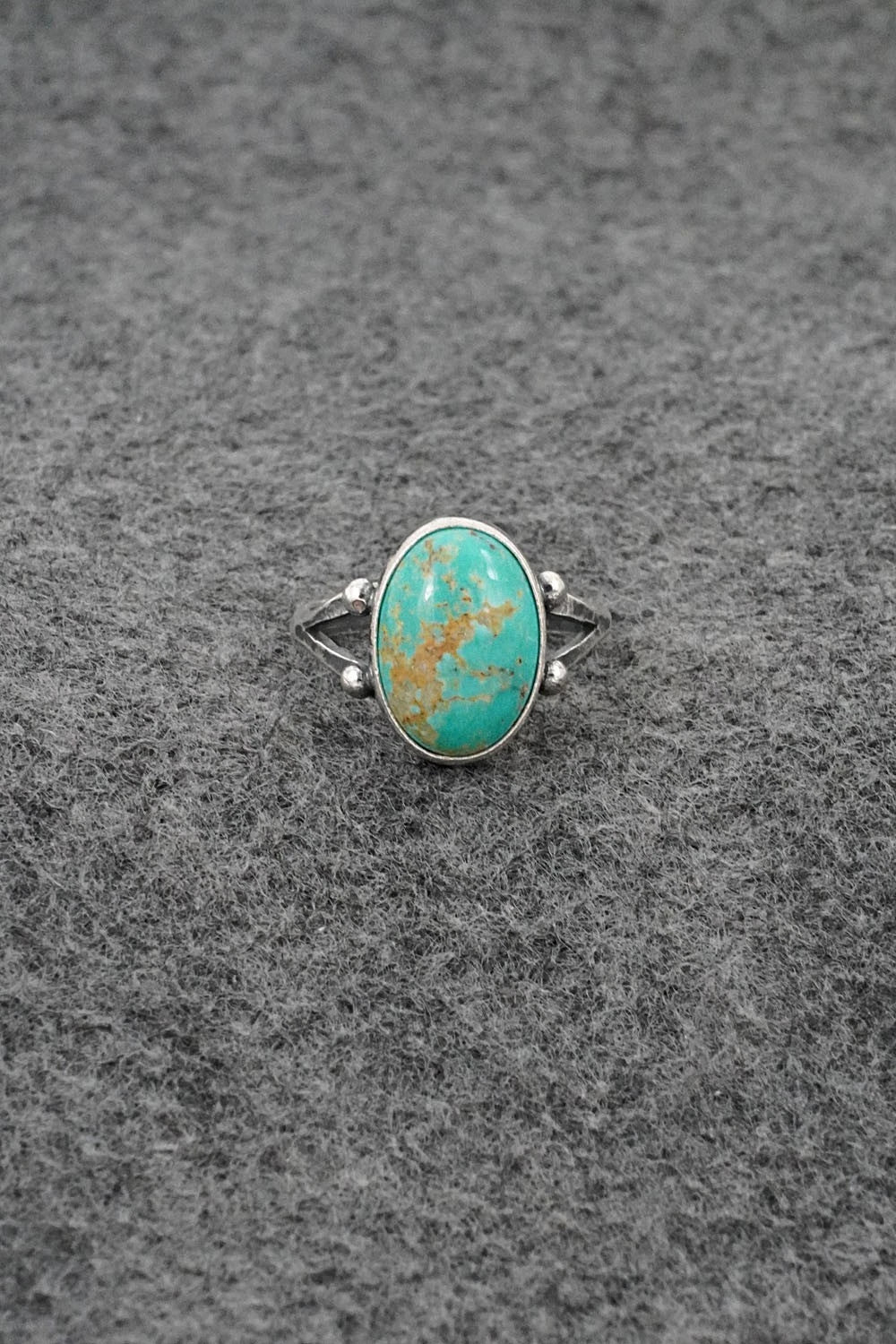 Turquoise and Sterling Silver Ring - Jerryson Henio - Size 6.75