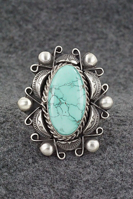 Turquoise & Sterling Silver Ring - Wilson Dawes - Size 7