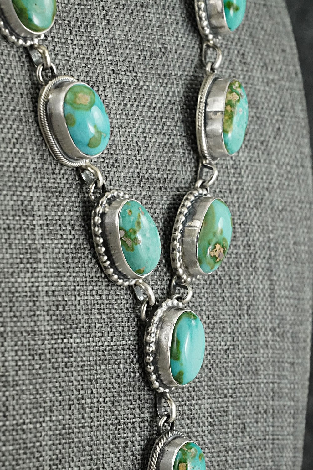 Turquoise & Sterling Silver Necklace and Earrings Set - Darrin Livingston