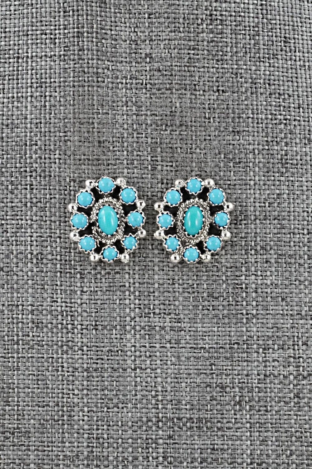 Turquoise & Sterling Silver Squash Blossom Set - Nathaniel Curley