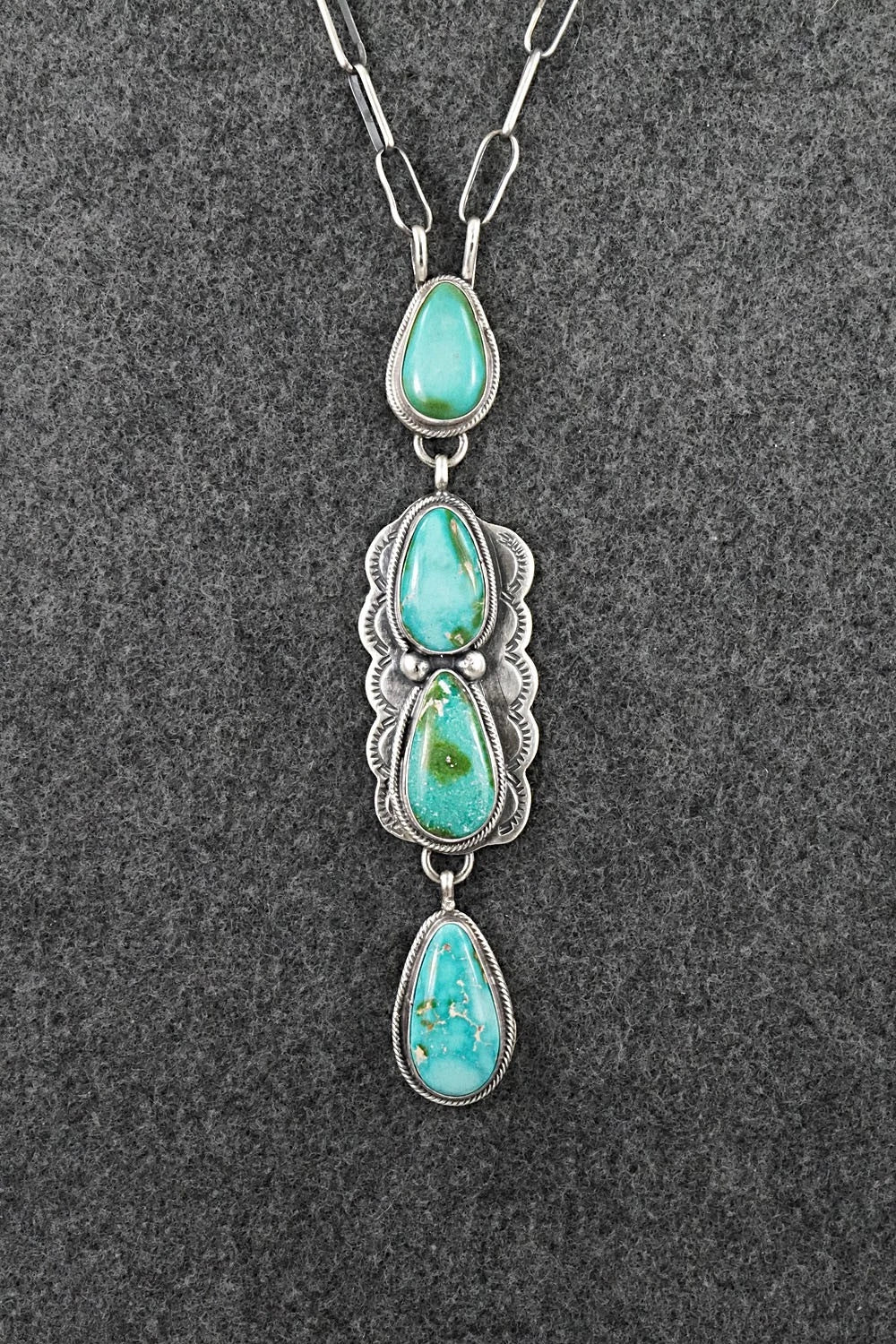 Turquoise & Sterling Silver Necklace - Bobby Johnson