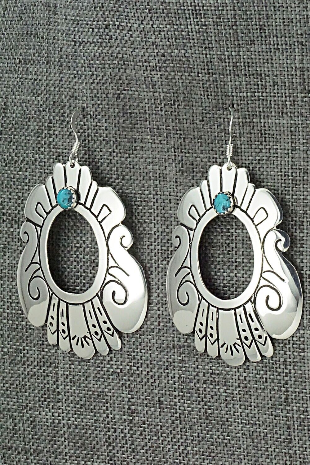 Turquoise & Sterling Silver Earrings - Rosita Singer