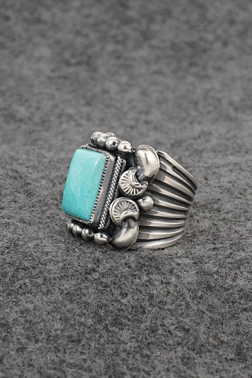 Turquoise & Sterling Silver Ring - Delbert Gordon - Size 7.5