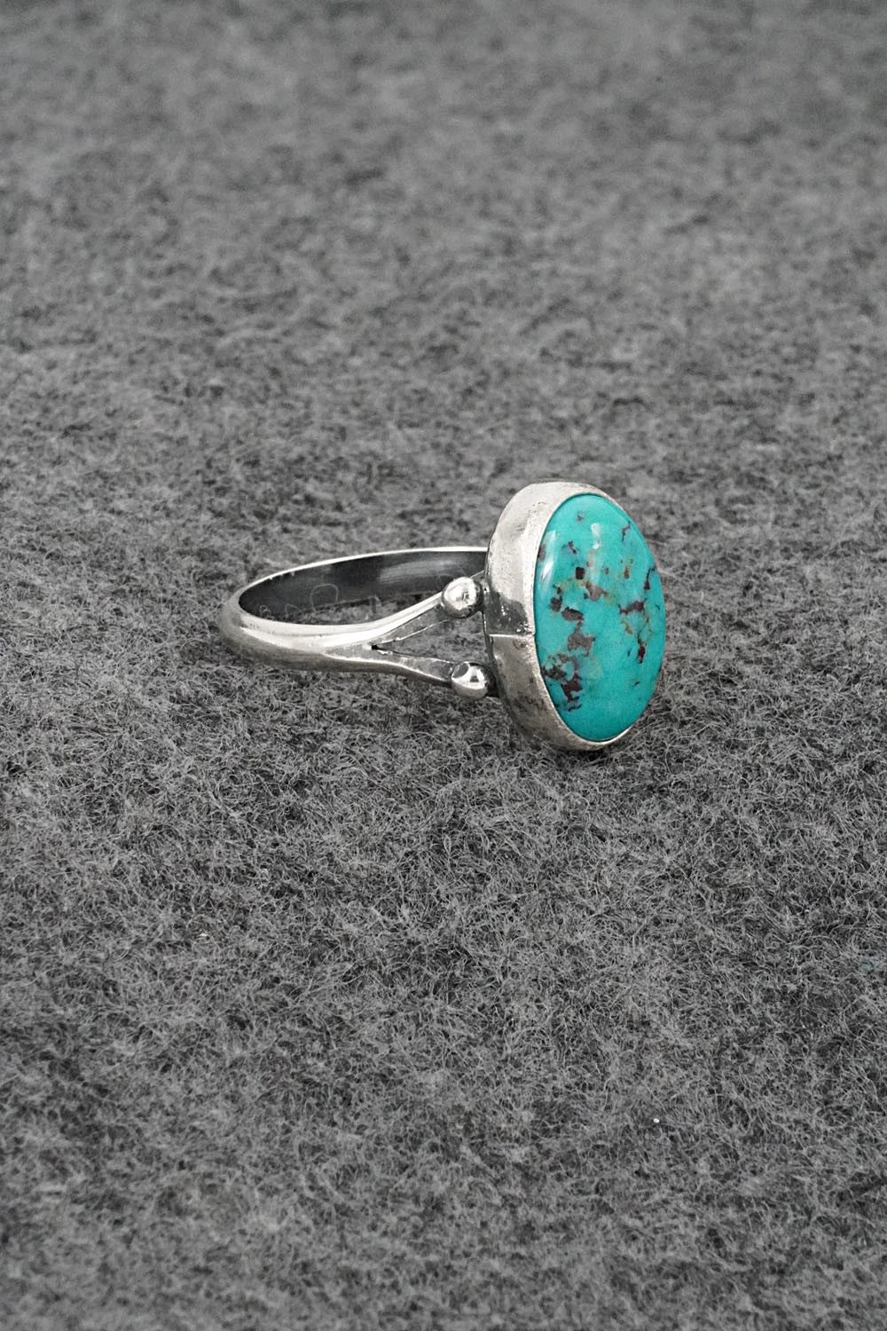Turquoise and Sterling Silver Ring - Jerryson Henio - Size 8.5