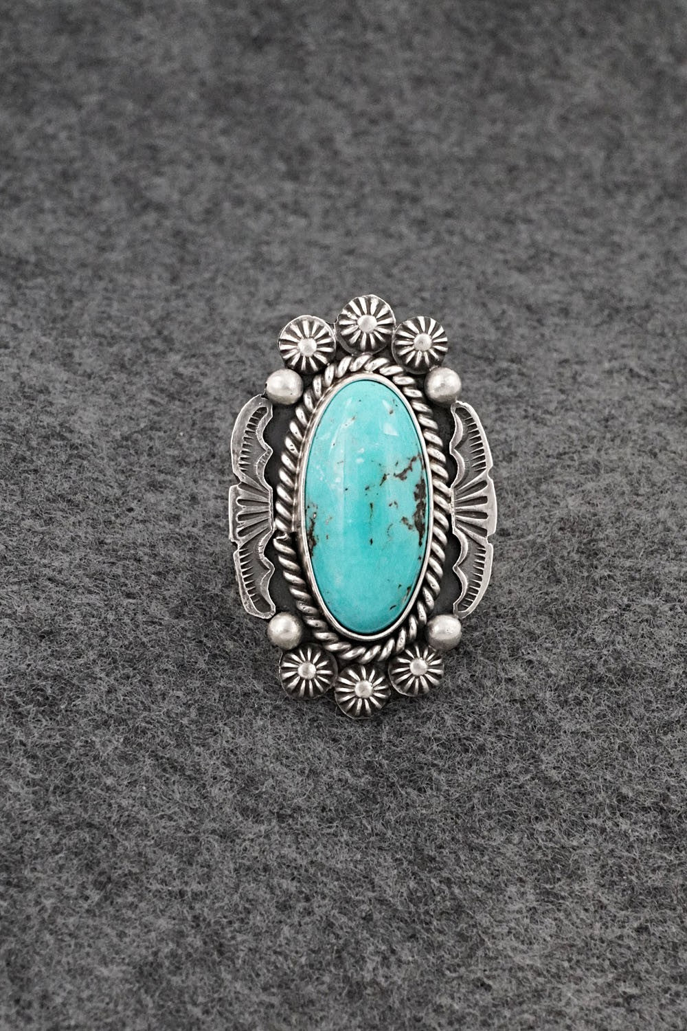 Turquoise & Sterling Silver Ring - Michael Calladitto - Size 7.5
