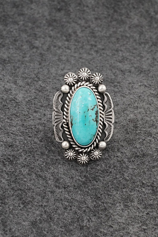 Turquoise & Sterling Silver Ring - Michael Calladitto - Size 7.5