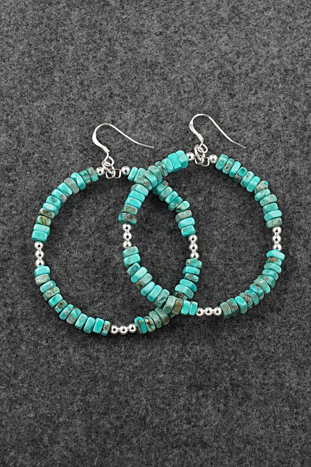 Turquoise & Sterling Silver Earrings - Doreen Jake