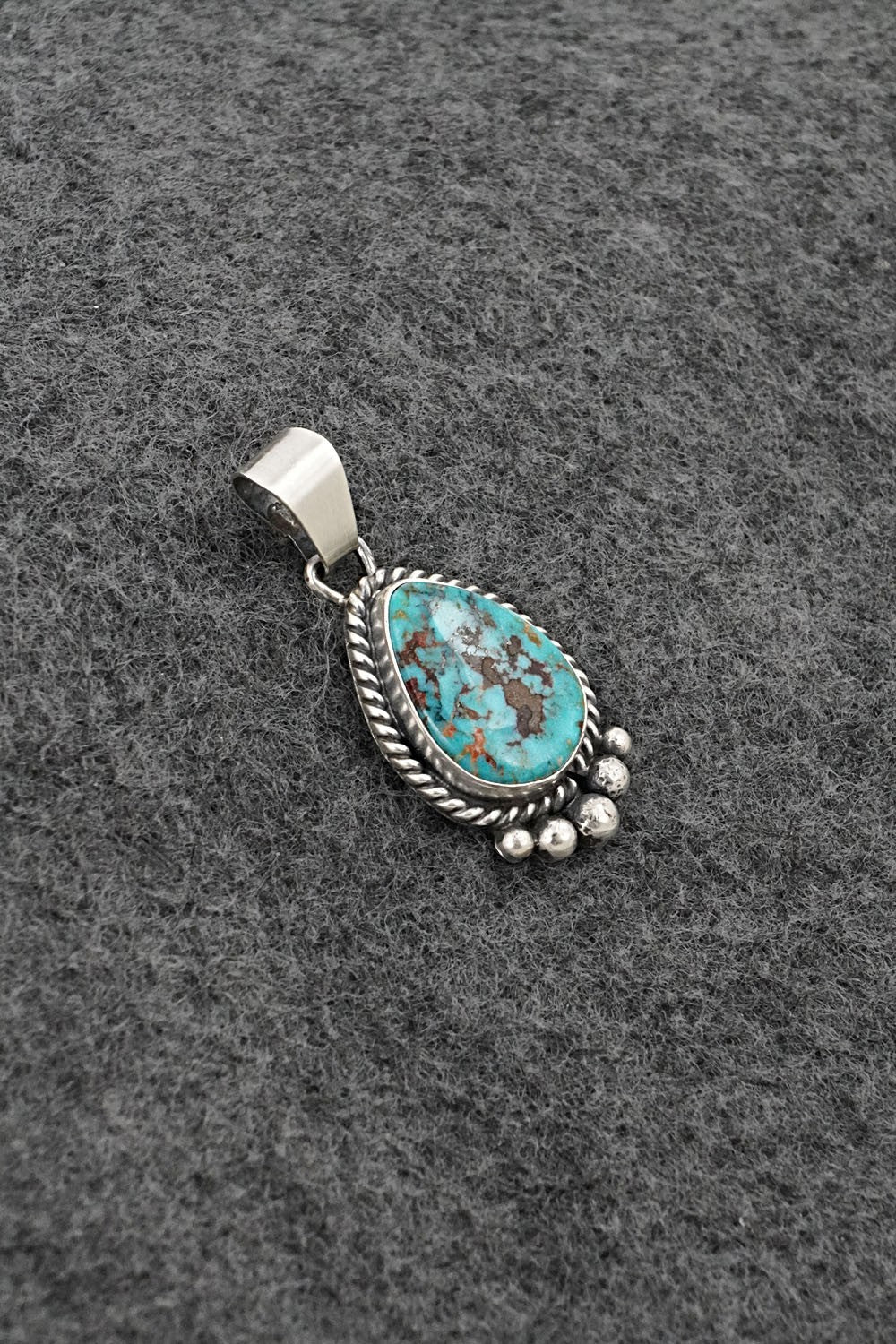 Turquoise & Sterling Silver Pendant - Eugene Gruber