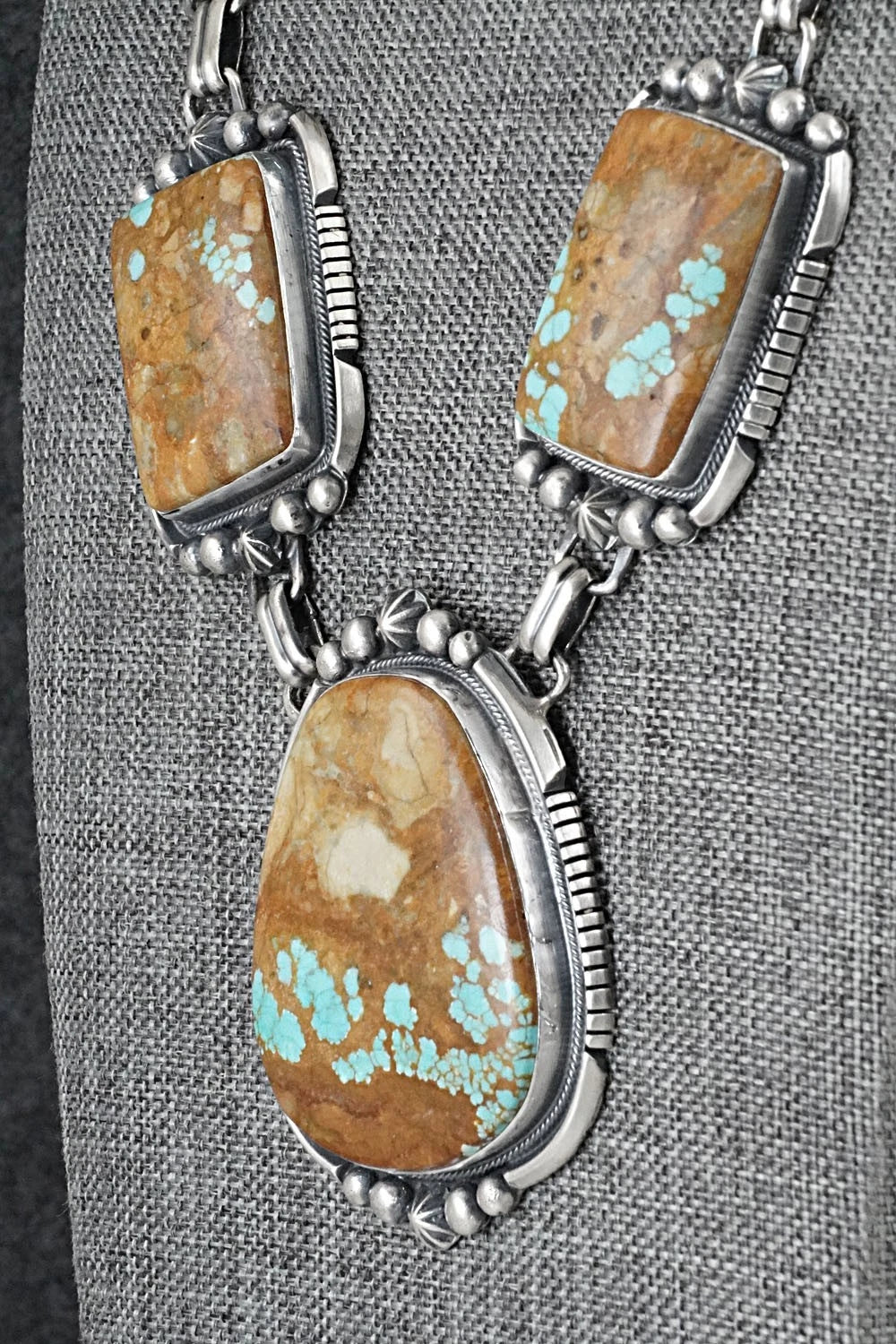 Turquoise & Sterling Silver Necklace and Earrings Set - Bob Becenti