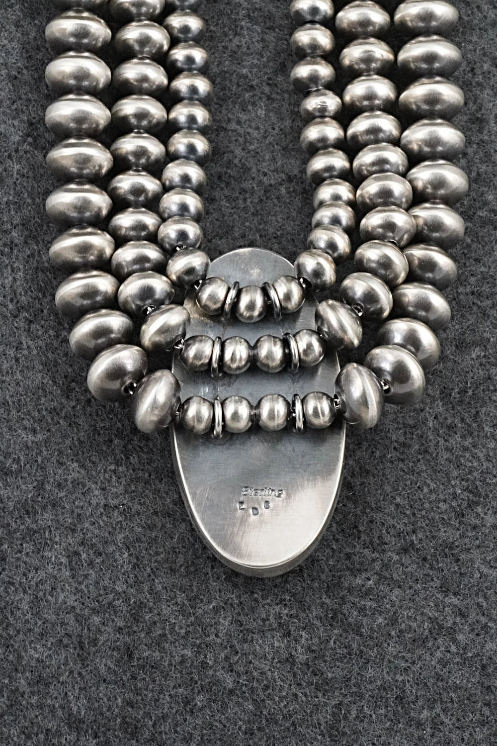 Turquoise & Sterling Silver Navajo Pearl Necklace - Gruber & Halwood