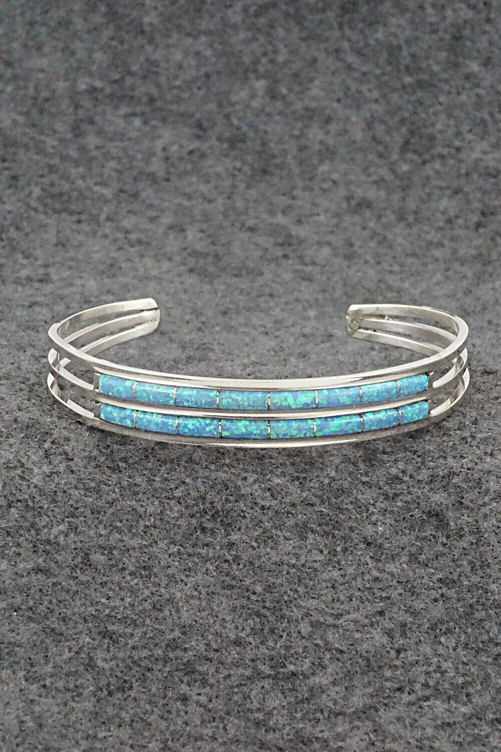 Opalite & Sterling Silver Inlay Bracelet - Anson Wallace