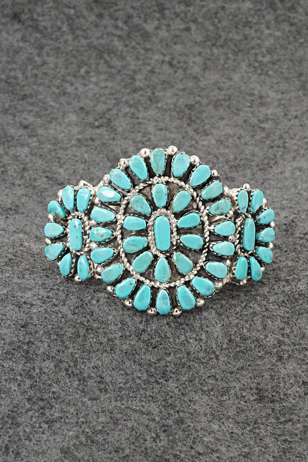 Turquoise & Sterling Silver Bracelet - Griffin & Vangie Tsabetsaye