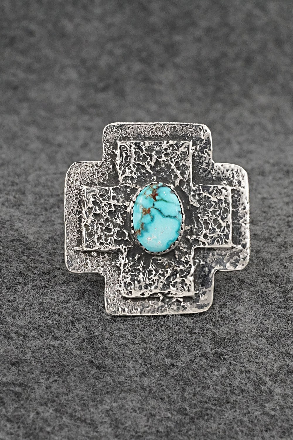 Turquoise & Sterling Silver Ring - Dymitri Arviso - Size 7, Adj.