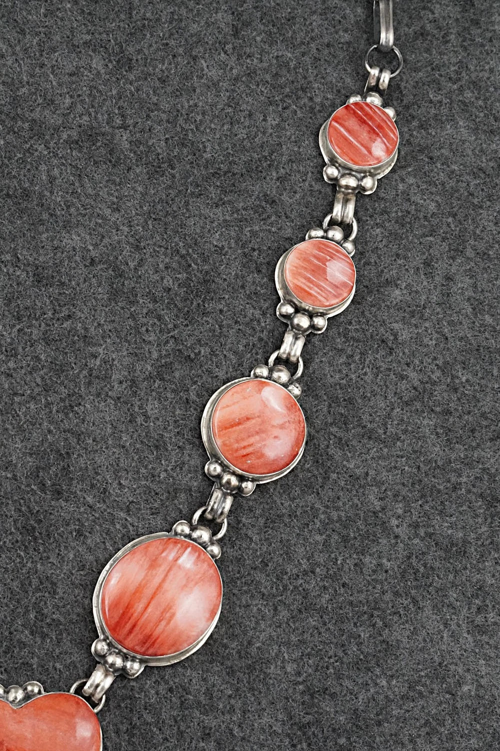 Spiny Oyster & Sterling Silver Necklace - Darrin Livingston
