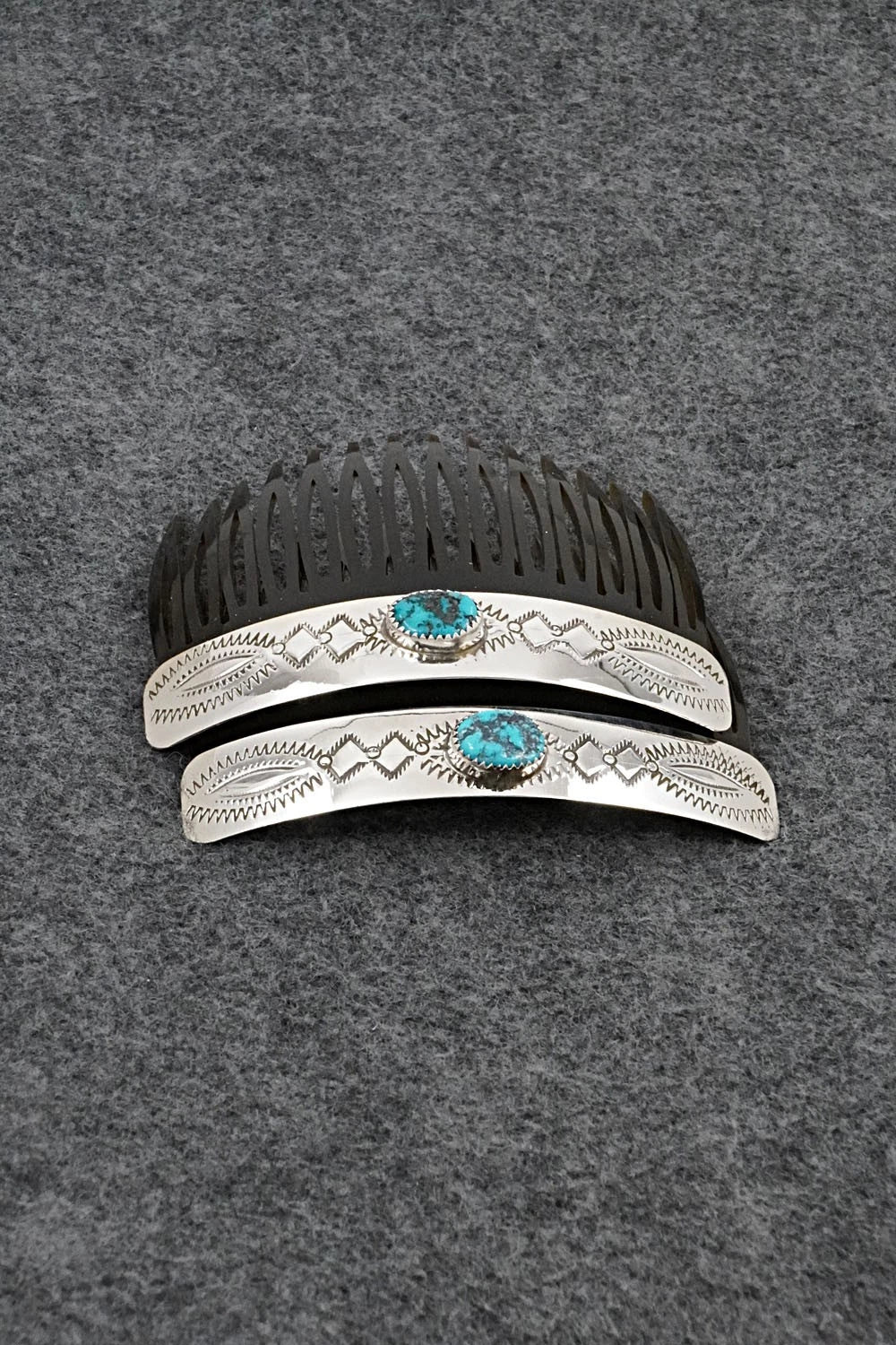 Turquoise & Sterling Silver Hair Combs - Joann Silver