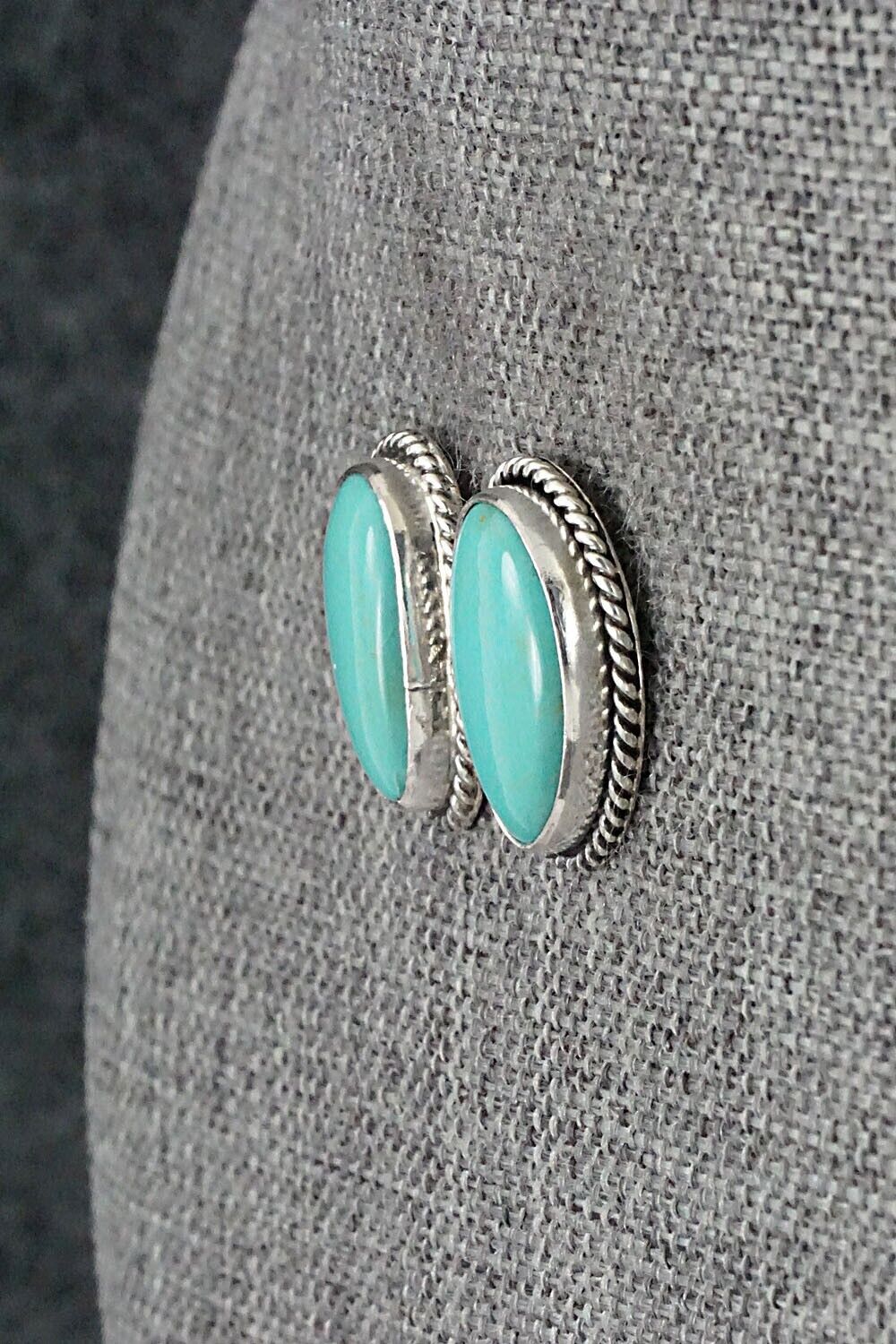 Turquoise & Sterling Silver Earrings - Marco Begaye