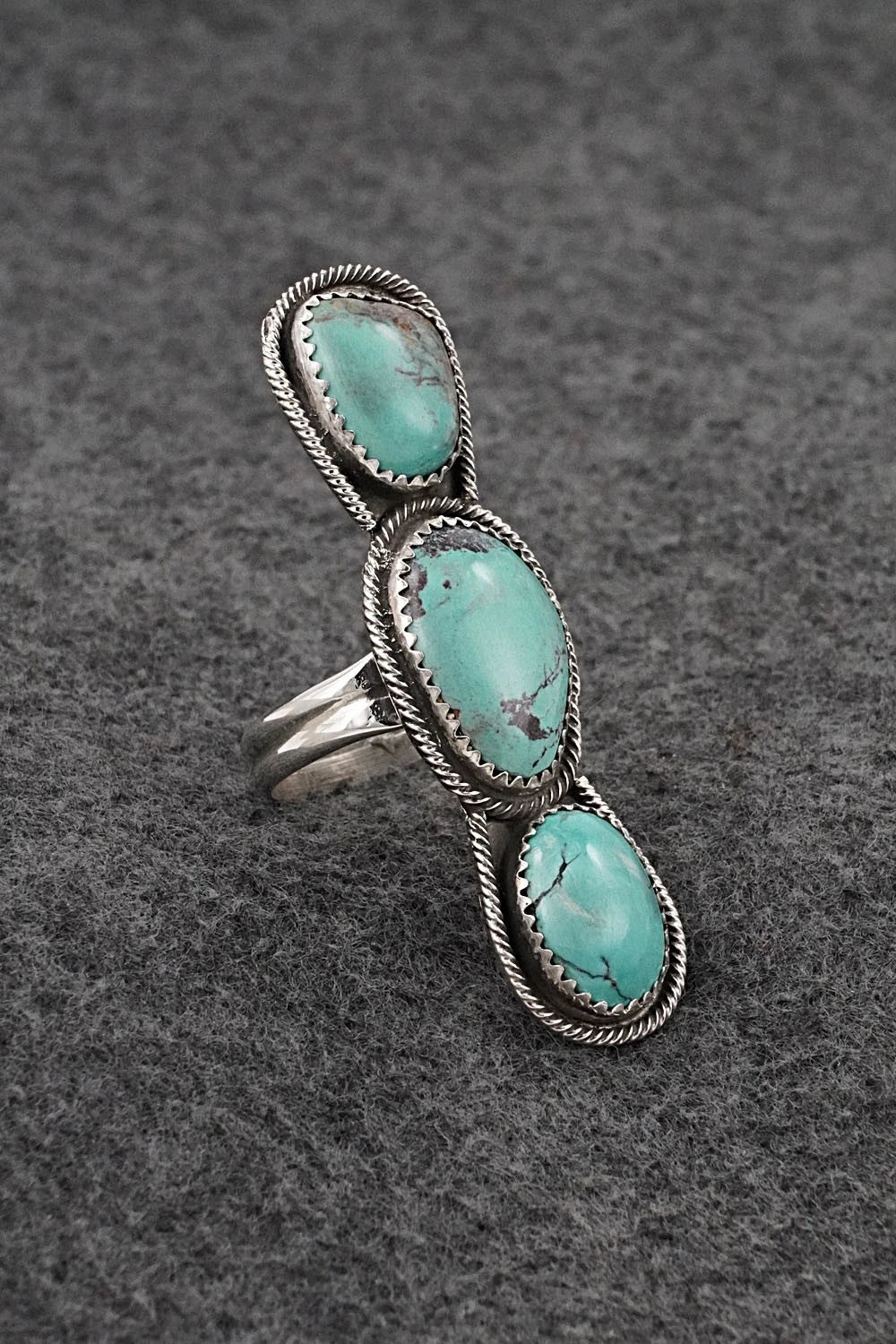 Turquoise & Sterling Silver Ring - Priscilla Reeder - Size 8