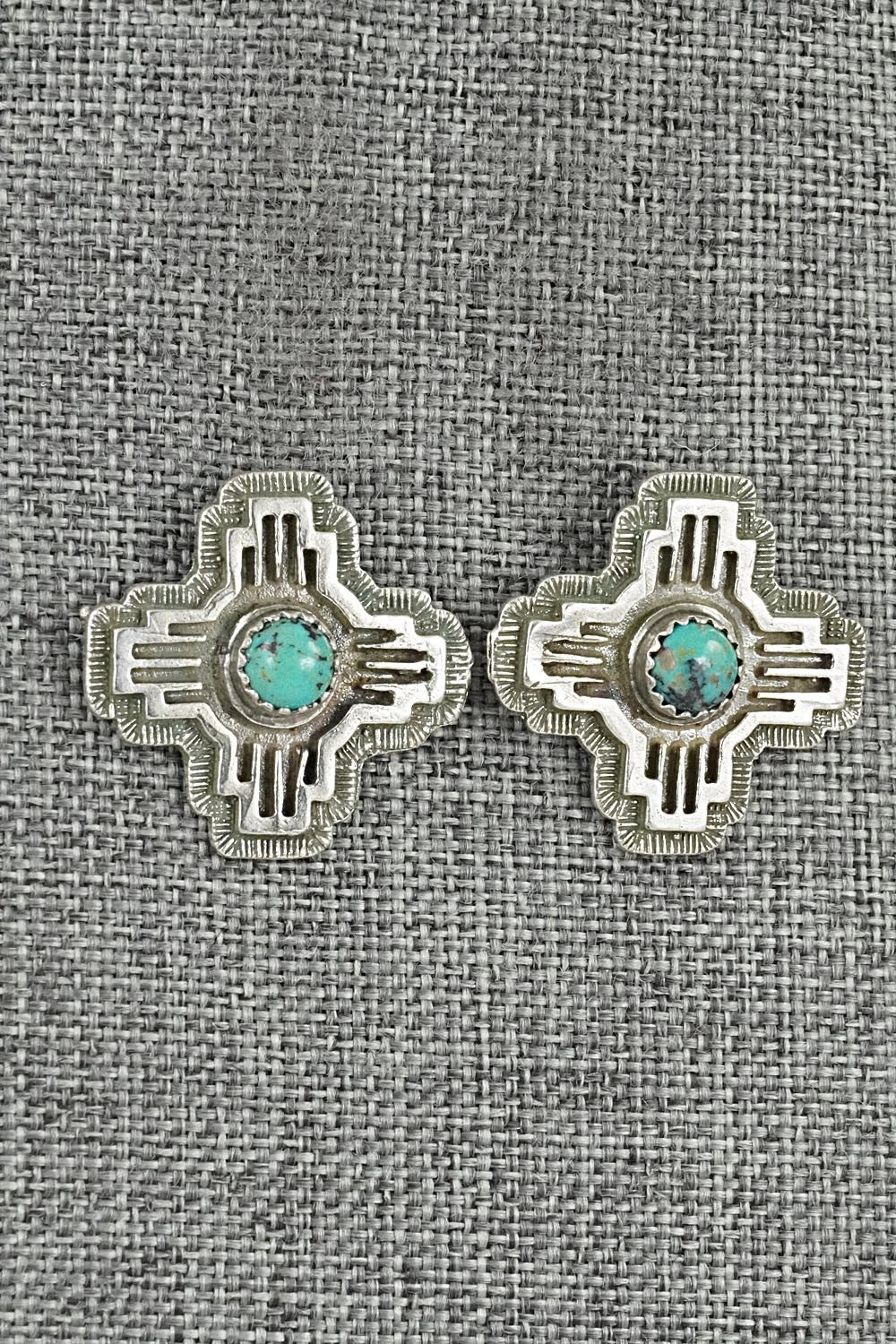 Turquoise & Sterling Silver Earrings - Robinson Martinez