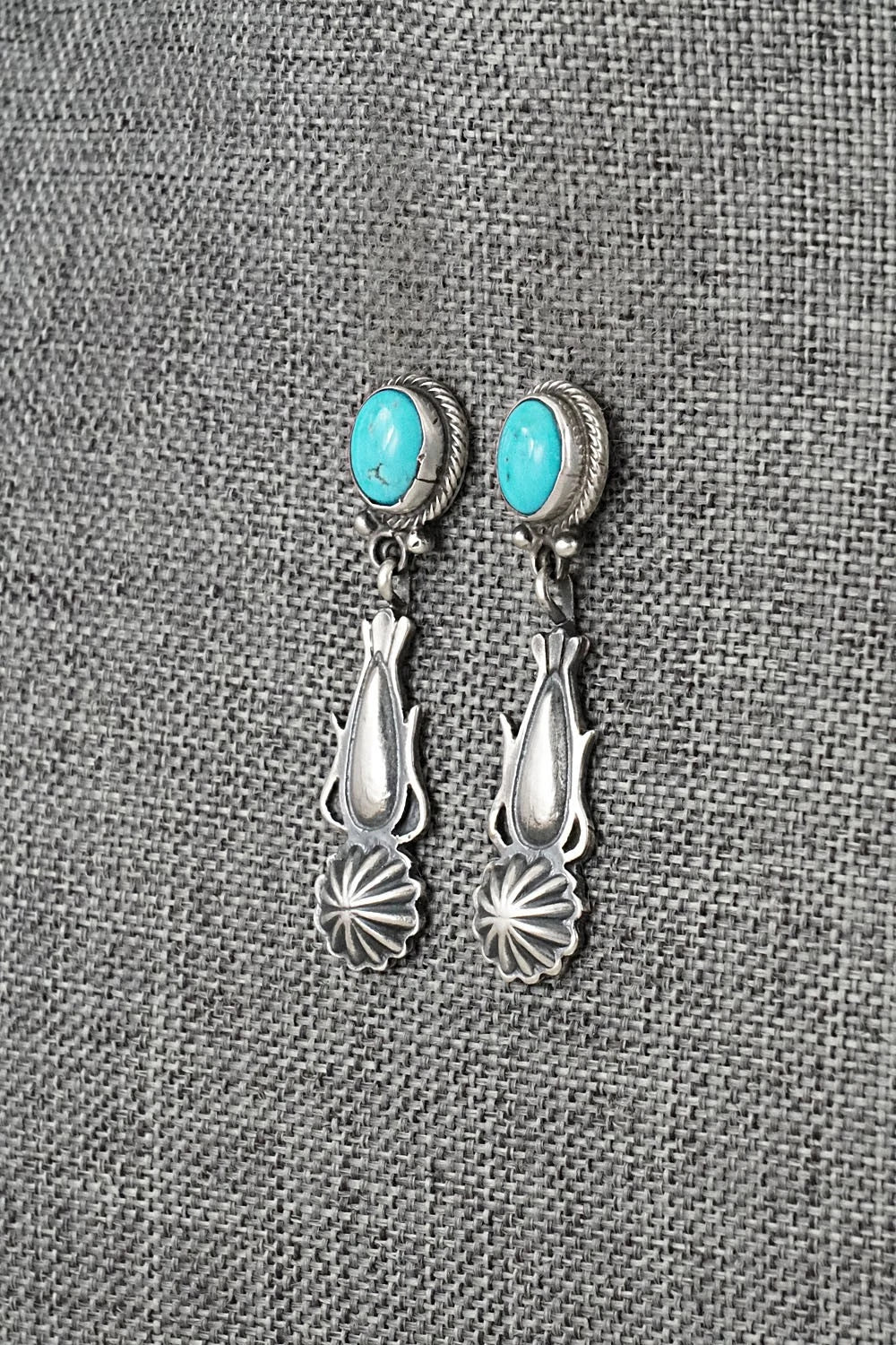 Turquoise & Sterling Silver Earrings - Verley Betone