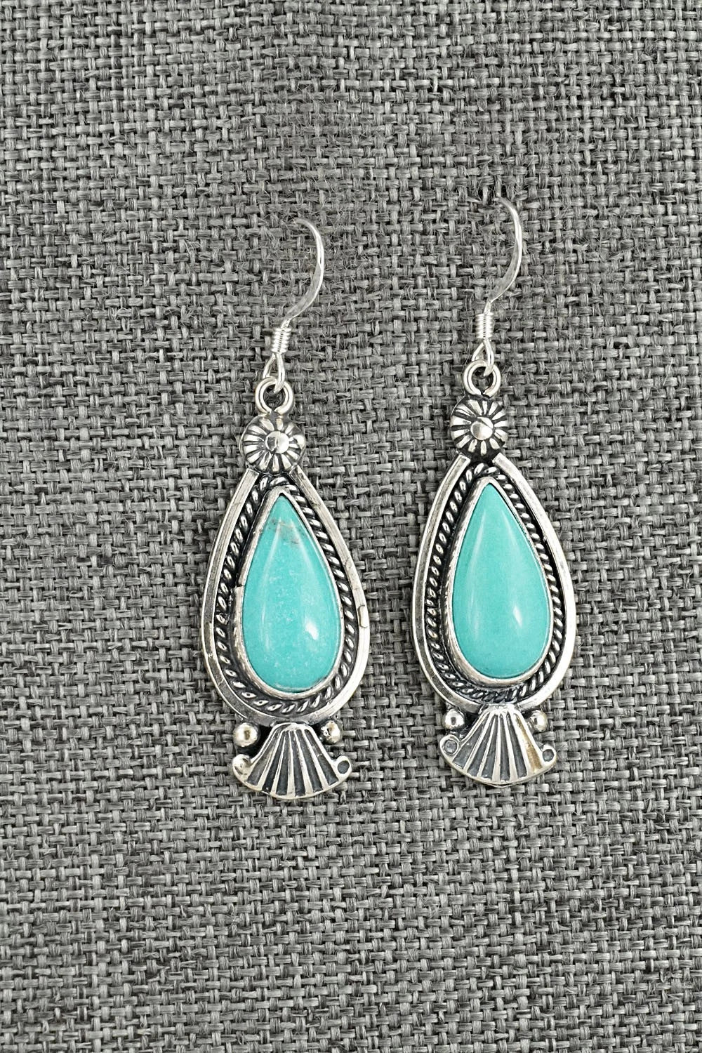 Turquoise & Sterling Silver Earrings - Verley Betone