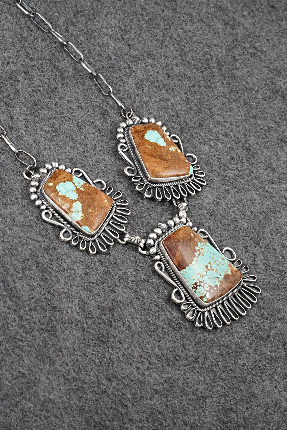 Turquoise & Sterling Silver Necklace and Earrings Set - Bob Becenti