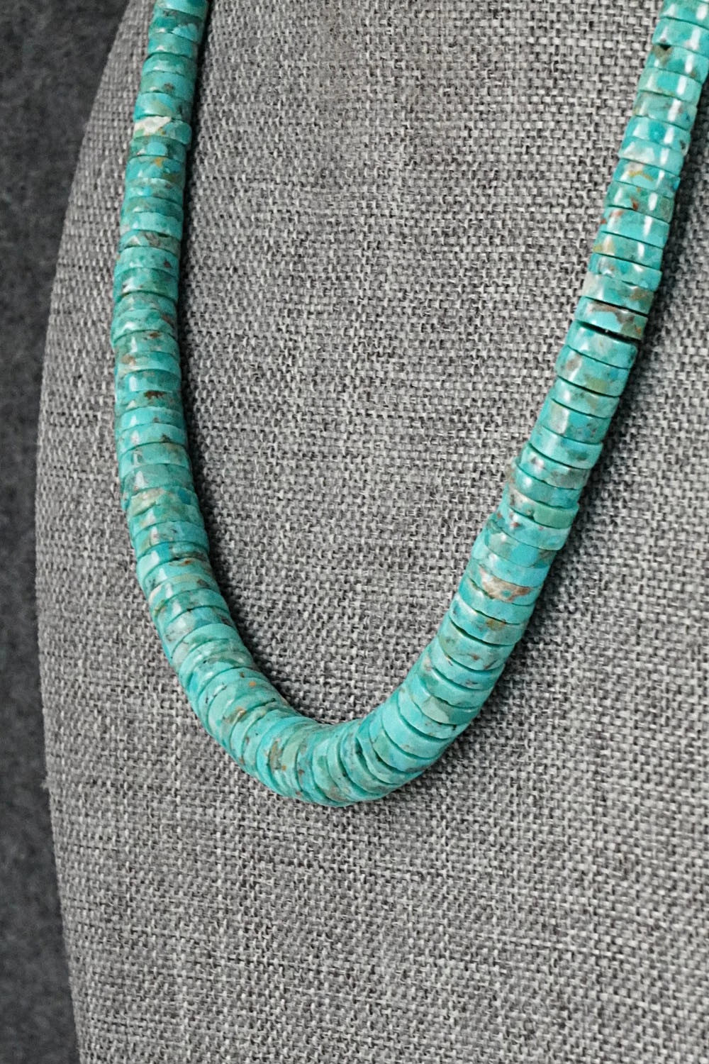 Turquoise & Sterling Silver Necklace 18" - Doreen Jake