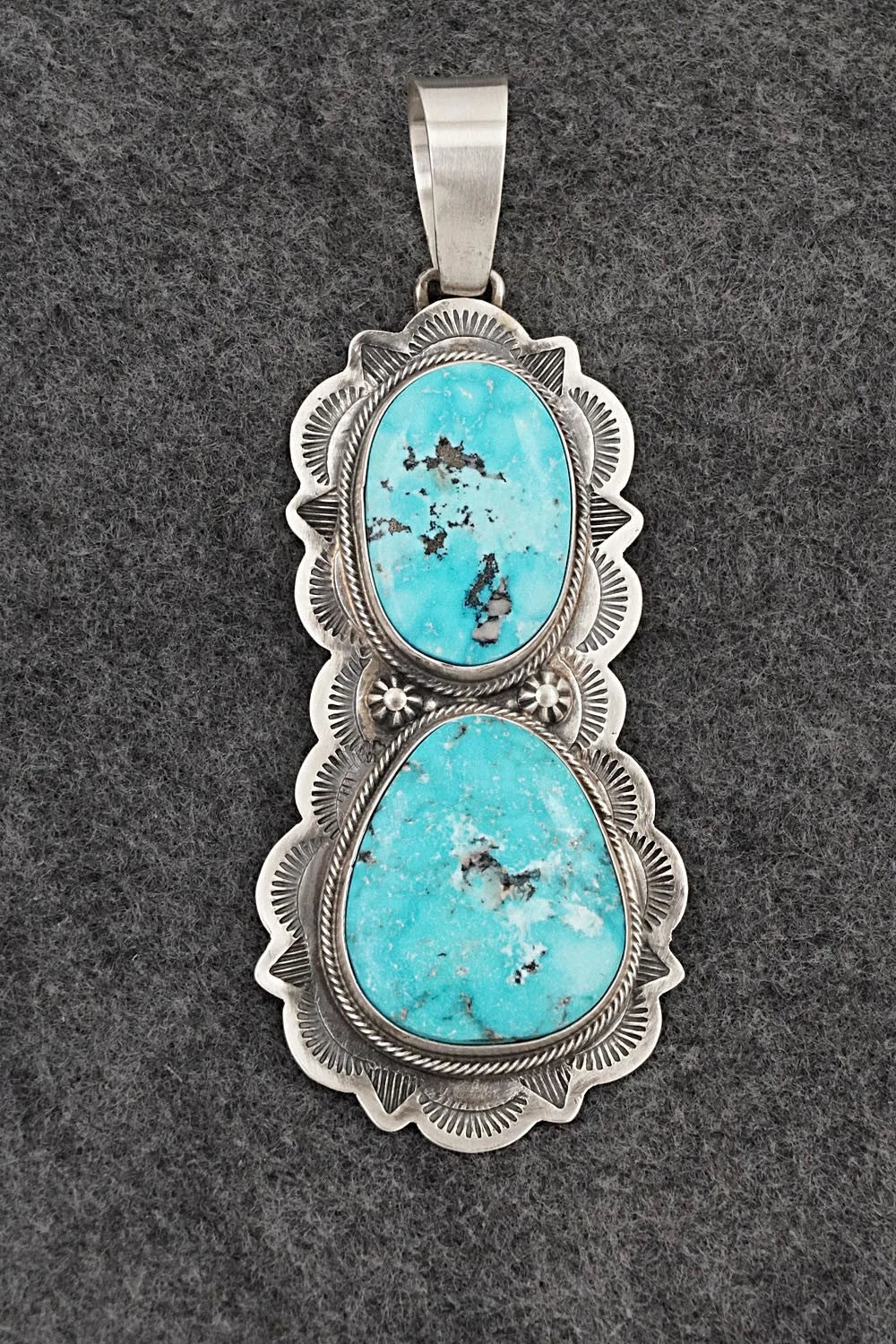Turquoise & Sterling Silver Pendant - Bobby Johnson