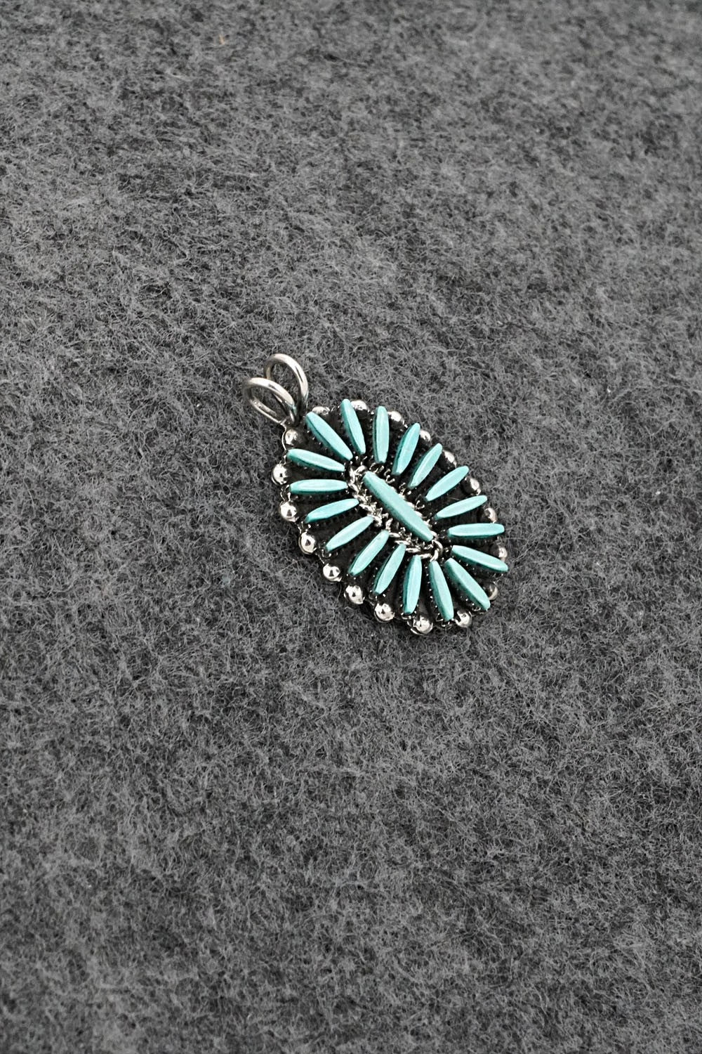 Turquoise & Sterling Silver Pendant - Fritzon Owaleon