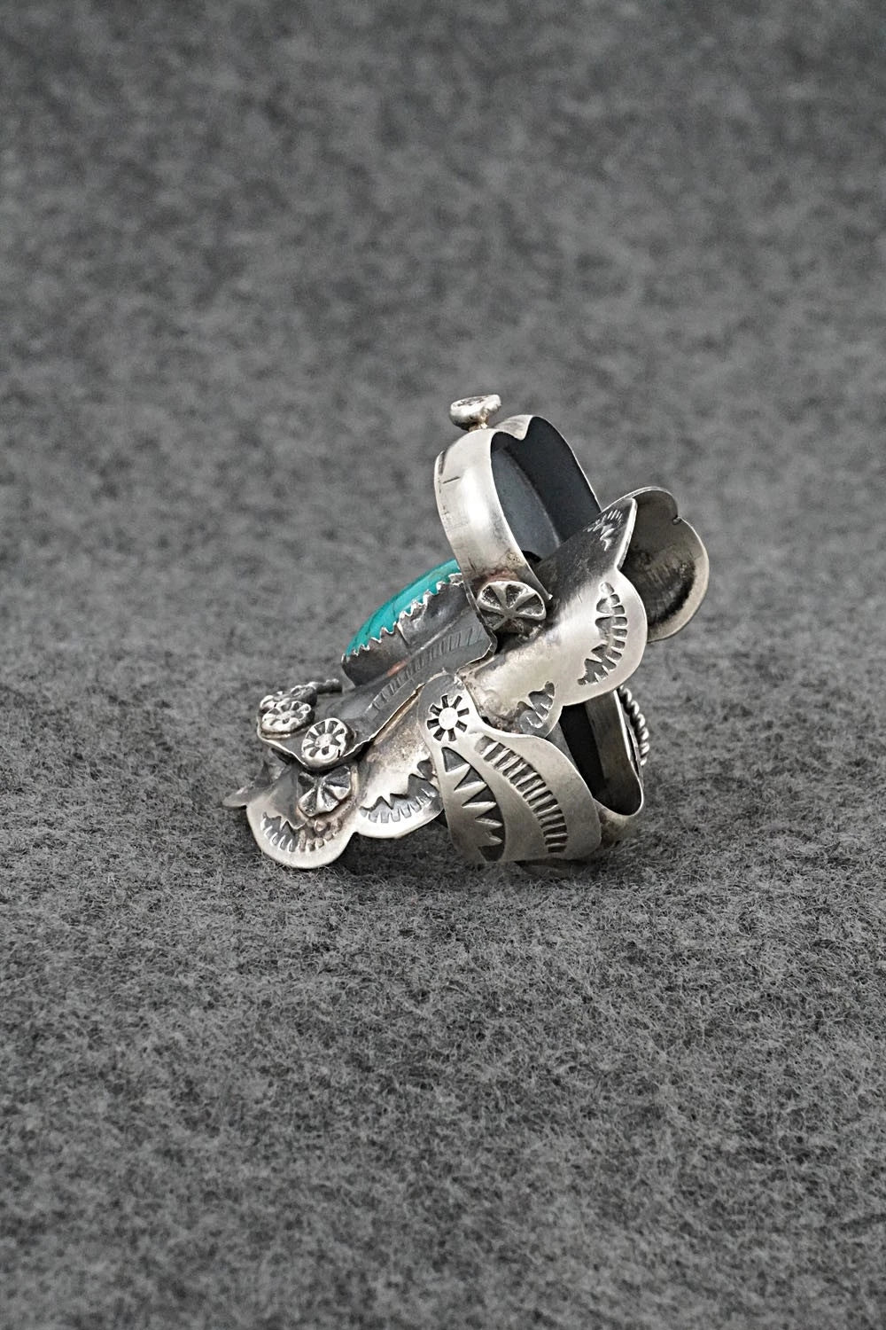 Turquoise & Sterling Silver Ring - Tim Yazzie - Size 7.5