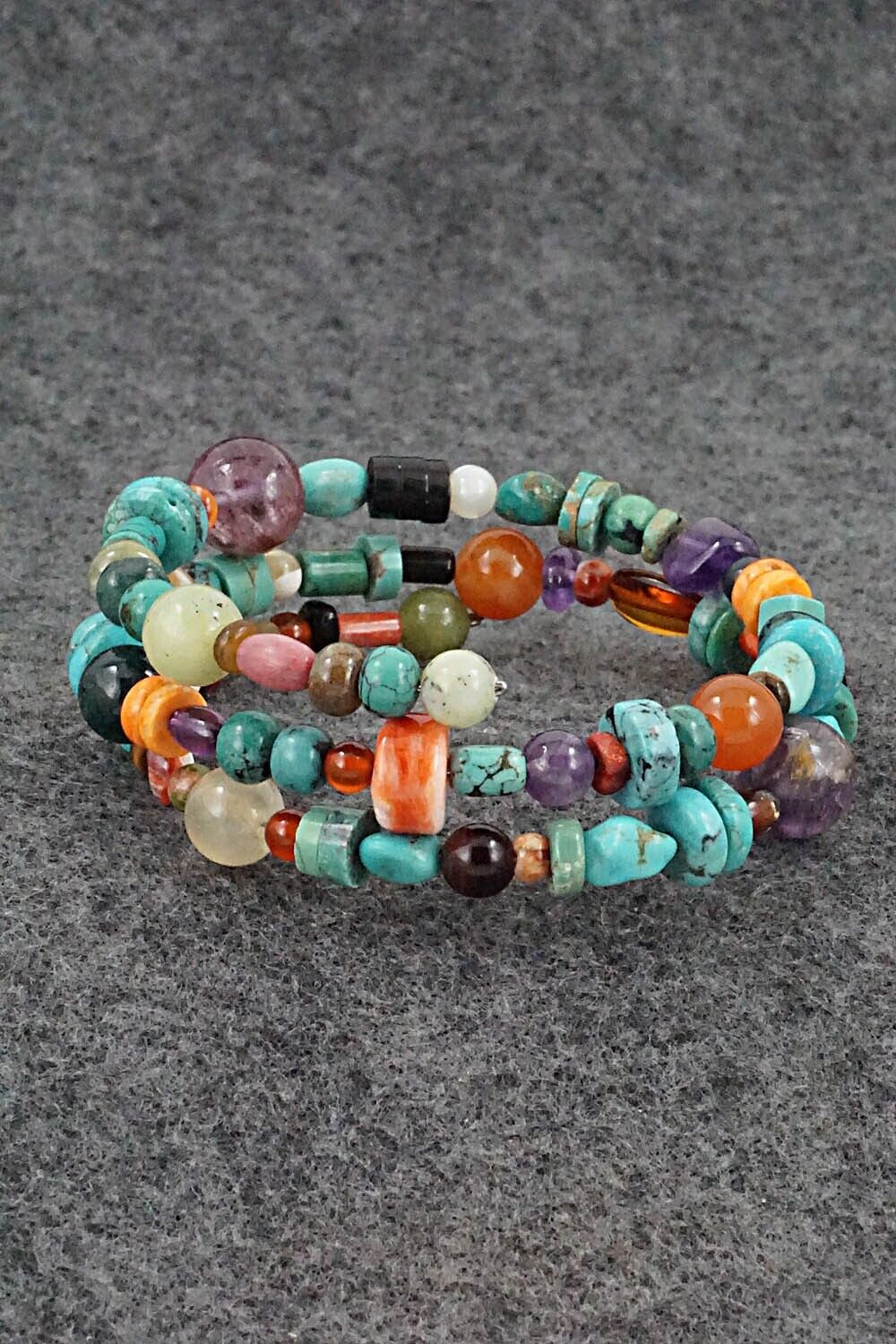 Multi-Stone Beaded Wrap Bracelet - Helen Tsosie