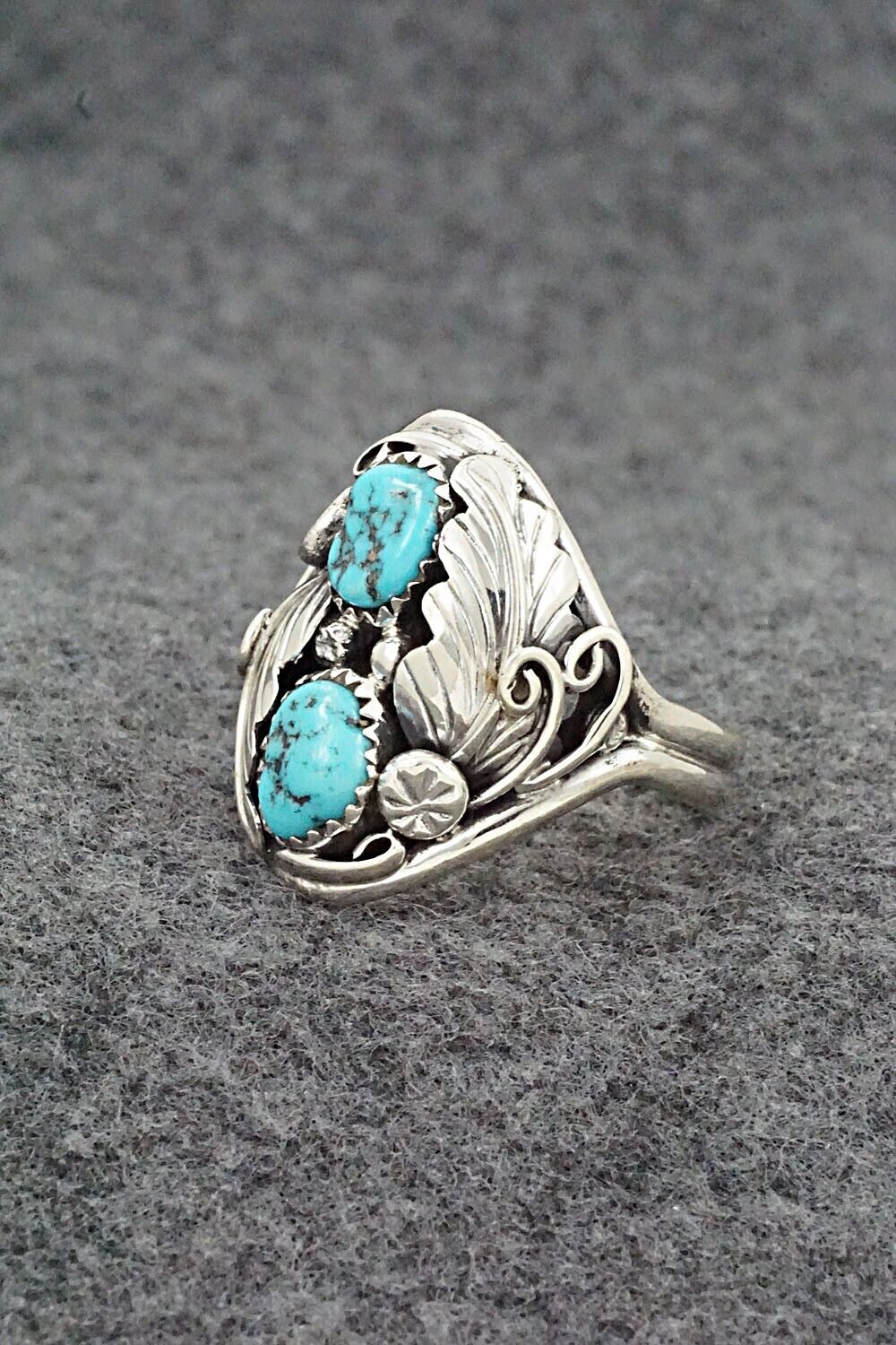 Turquoise & Sterling Silver Ring - Maxine Ramirez - Size 11.5