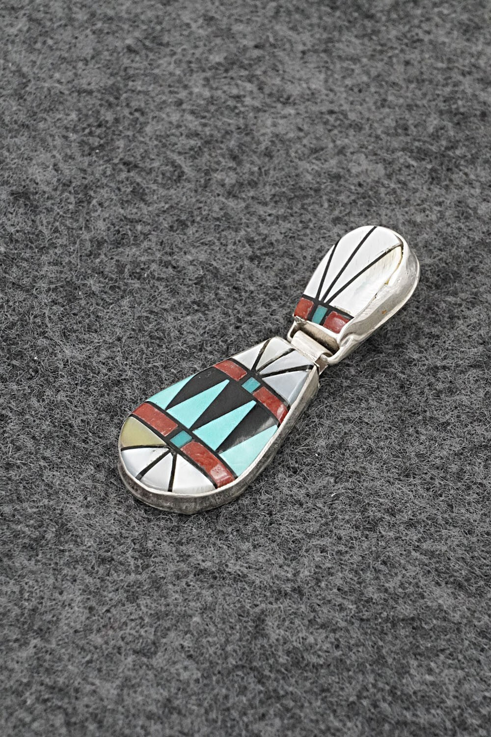 Multi Stone & Sterling Silver Inlay Pendant - Ola Eriacho