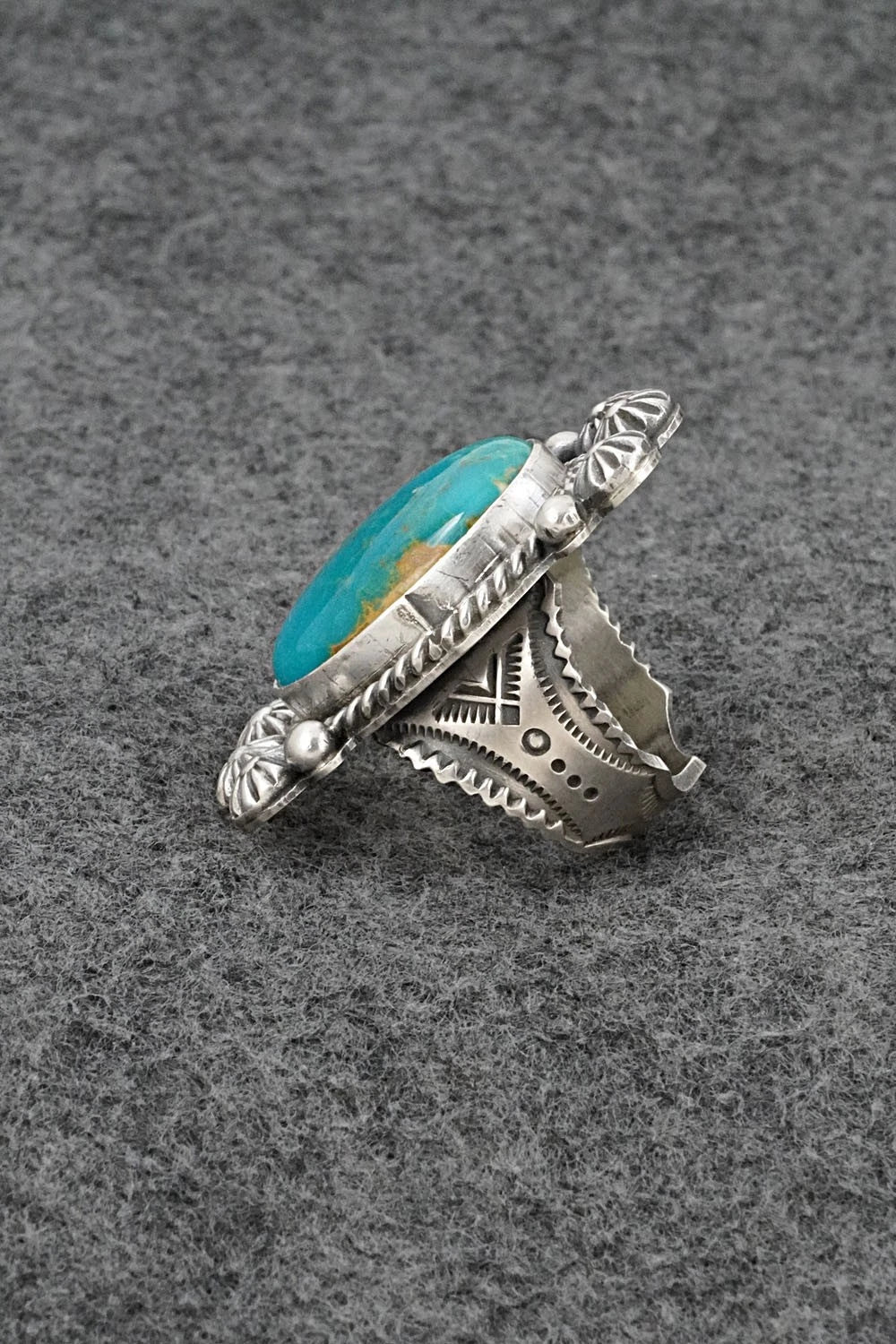 Turquoise & Sterling Silver Ring - Michael Calladitto - Size 8